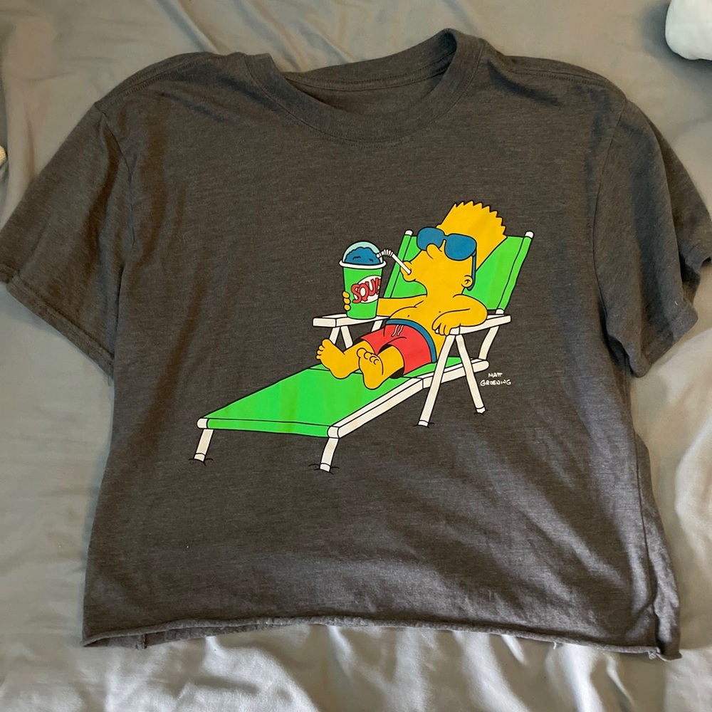 Simpsons bart beach chair slushee t-shirt